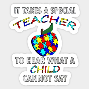 Autism Teacher Puzzle Apple Inspire Gift for Special Ed Autistic Support Awareness inspire Gifts Sticker